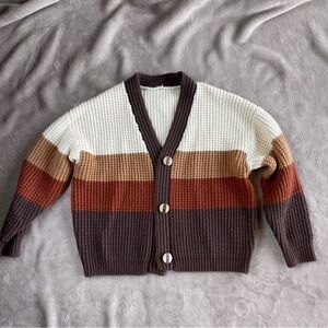Nightmare 9mare Striped Knit Cardigan with Button Closure